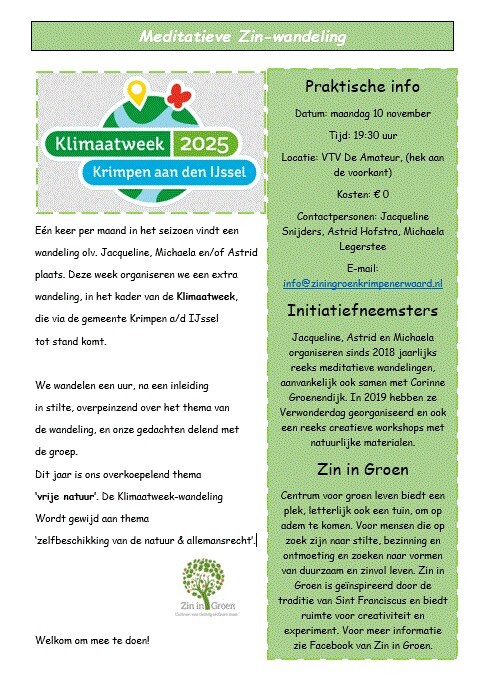  lezing/debat, natuur, actief/sport 
